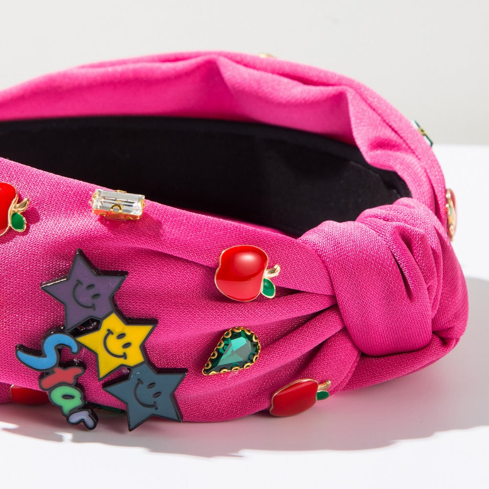 Wholesale Diamond Star Smiley English Letter Headband